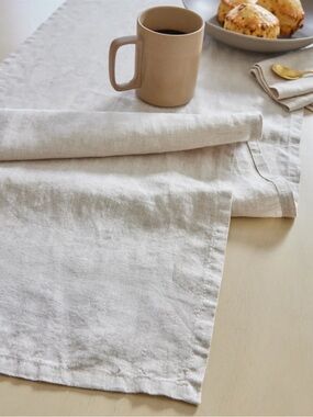 Quince Cream Linen Dining Table Runner
